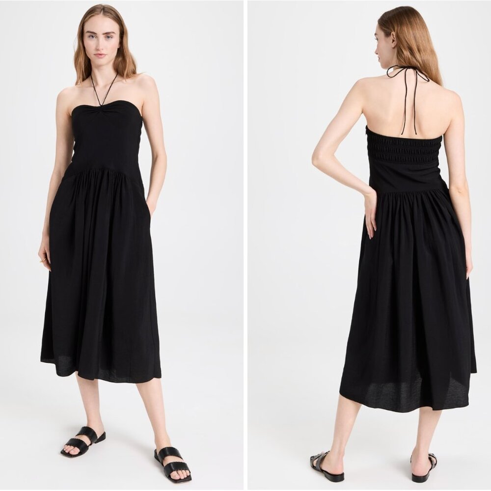 Vince Ruched Halter Neck Dress